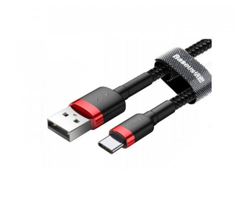 Кабель Baseus Cafule Cable USB For Type-C 3A 2m Red+Black (CATKLF-C91)