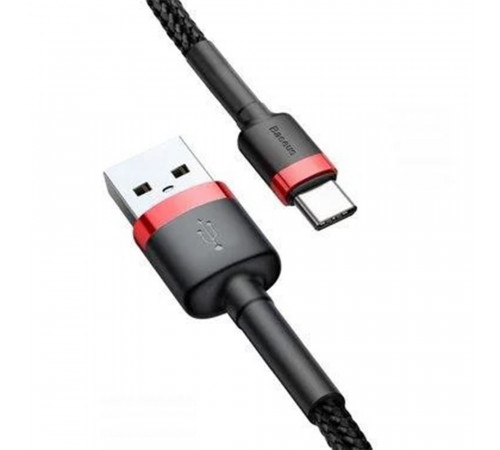 Кабель Baseus Cafule Cable USB For Type-C 3A 2m Red+Black (CATKLF-C91)