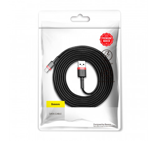 Кабель Baseus Cafule Cable USB For Type-C 3A 2m Red+Black (CATKLF-C91)
