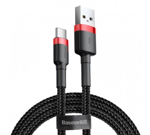 Кабель Baseus Cafule Cable USB For Type-C 3A 2m Red+Black (CATKLF-C91)