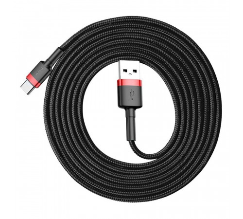 Кабель Baseus Cafule Cable USB For Type-C 3A 2m Red+Black (CATKLF-C91)