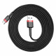Кабель Baseus Cafule Cable USB For Type-C 3A 2m Red+Black (CATKLF-C91)