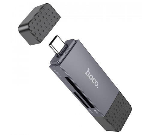 Кардрідер HOCO HB45 Spirit 2-in-1 USB/Type-C 3.0 card reader Metal gray (6942007620529)