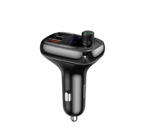 АЗП з FM-модулятором Baseus T Shaped S-13 Car Bluetooth MP3 Player (PPS Fast Charger Edition) Black (CCMT000101)