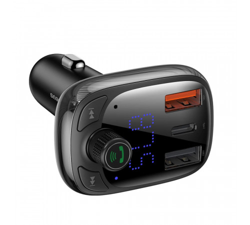 АЗП з FM-модулятором Baseus T Shaped S-13 Car Bluetooth MP3 Player (PPS Fast Charger Edition) Black (CCMT000101)