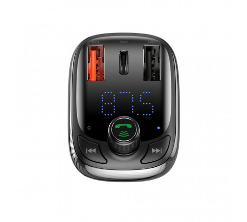 АЗП з FM-модулятором Baseus T Shaped S-13 Car Bluetooth MP3 Player (PPS Fast Charger Edition) Black (CCMT000101)