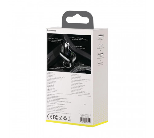АЗП з FM-модулятором Baseus T Shaped S-13 Car Bluetooth MP3 Player (PPS Fast Charger Edition) Black (CCMT000101)