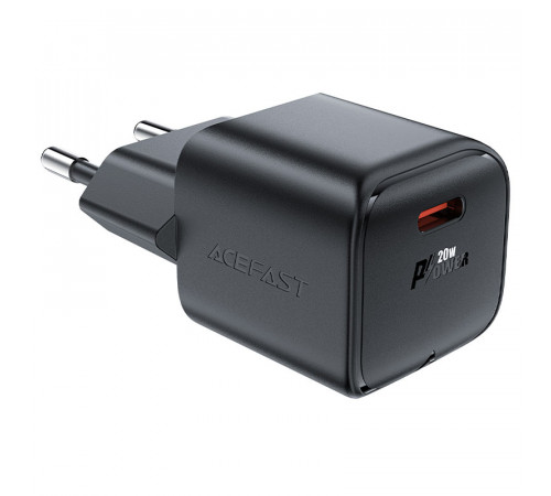 Мережевий зарядний пристрій ACEFAST A73 mini PD20W GaN USB-C charger Black (6974316282648)