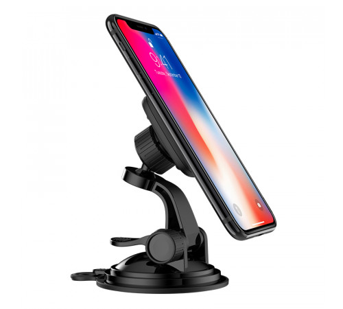 Автотримач для телефона HOCO CA28 Happy journey series suction cup magnetic car holder Black (6957531072966)