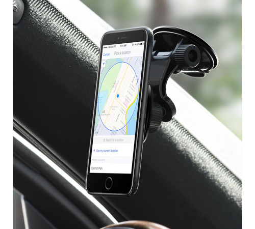 Автотримач для телефона HOCO CA28 Happy journey series suction cup magnetic car holder Black (6957531072966)