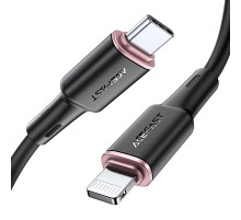 Кабель ACEFAST C2-01 Type-C to iP 3A, 20W, 1.2m silicone, zinc connectors, Black (6974316280644)