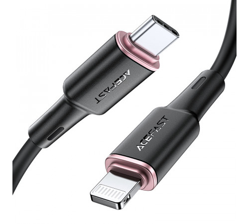 Кабель ACEFAST C2-01 Type-C to iP 3A, 20W, 1.2m silicone, zinc connectors, Black (6974316280644)
