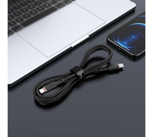 Кабель ACEFAST C2-01 Type-C to iP 3A, 20W, 1.2m silicone, zinc connectors, Black (6974316280644)