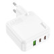 Мережевий зарядний пристрій HOCO C115A Header PD65W  GaN three-port(2C1A) charger White (6931474798312)