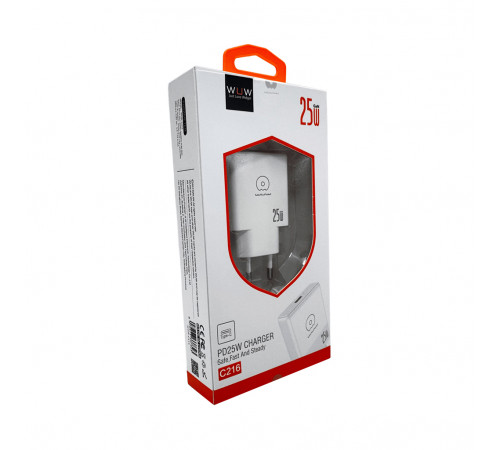 Мережевий зарядний пристрій WUW-C216 25W Gan ChargerUSB C white (C216)