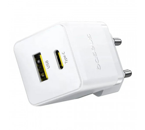 Мережевий зарядний пристрій Baseus Palm Fast Charger C+U 20W EU Moon White (P10111608213-00)