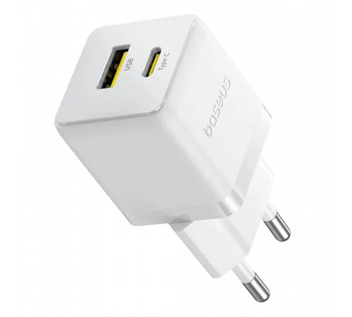 Мережевий зарядний пристрій Baseus Palm Fast Charger C+U 20W EU Moon White (P10111608213-00)