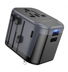 Сетевое зарядное устройство BOROFONE BAC12 Leader 3-port(1C2A) universal conversion charger Black (6941991117152)
