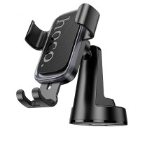 Автотримач для телефона HOCO H81 Vista Gravity Car holder (center console) Black Metal Gray (6942007647915)