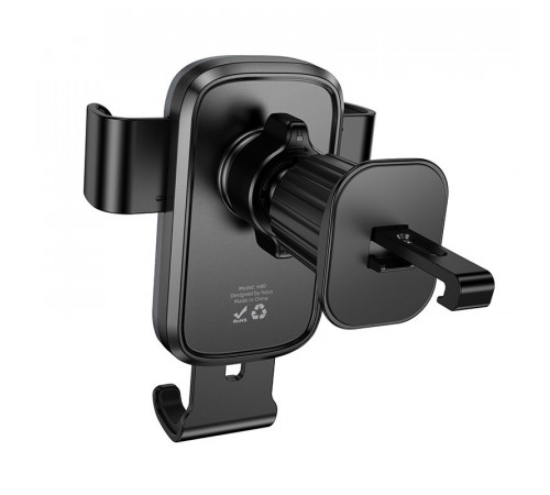 Автотримач для телефона HOCO H80 Vista gravity car holder (air outlet) Black Metal Gray (6942007647908)