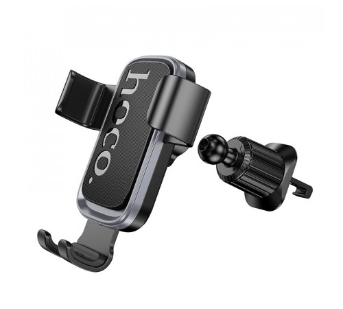 Автотримач для телефона HOCO H80 Vista gravity car holder (air outlet) Black Metal Gray (6942007647908)