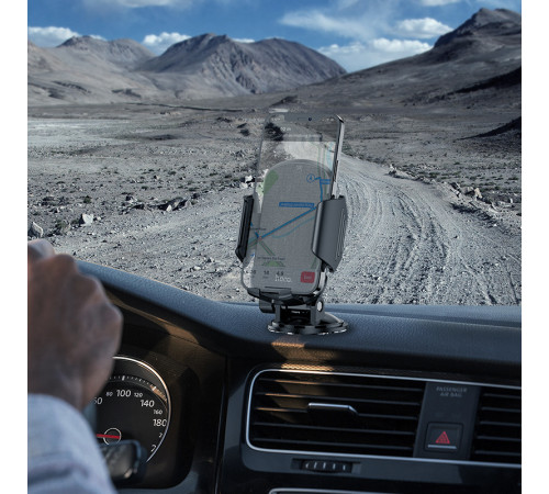 Автотримач для телефона HOCO CA82 Just fast suction cup car holder Black (6931474745767)