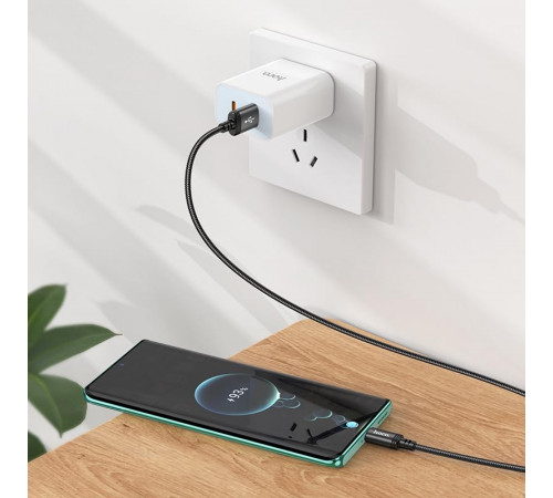 Кабель HOCO X89 Wind charging data cable Type-C Black (6931474784360)