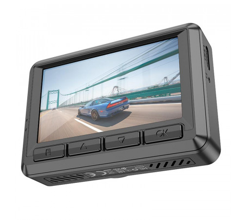 Відеореєстратор HOCO DV3 Driving recorder with display(dual-channel) Black (6942007608183)