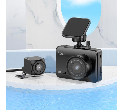 Відеореєстратор HOCO DV3 Driving recorder with display(dual-channel) Black (6942007608183)