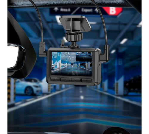 Відеореєстратор HOCO DV3 Driving recorder with display(dual-channel) Black (6942007608183)