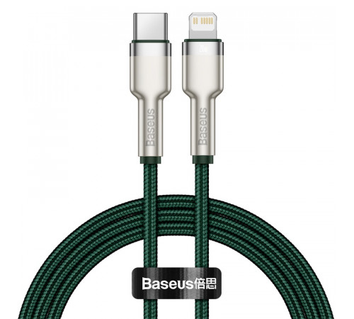 Кабель Baseus Cafule Series Metal Data Cable Type-C to iP PD 20W 1m Green (CATLJK-A06)