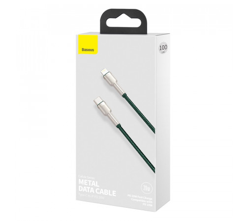 Кабель Baseus Cafule Series Metal Data Cable Type-C to iP PD 20W 1m Green (CATLJK-A06)