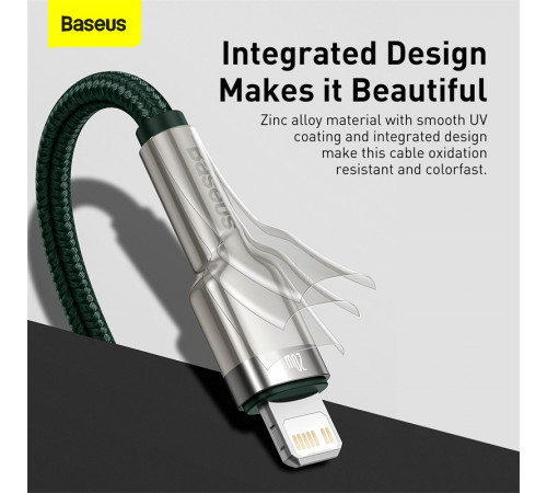 Кабель Baseus Cafule Series Metal Data Cable Type-C to iP PD 20W 1m Green (CATLJK-A06)