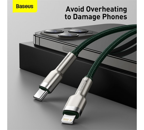 Кабель Baseus Cafule Series Metal Data Cable Type-C to iP PD 20W 1m Green (CATLJK-A06)