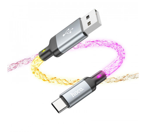Кабель HOCO U112 Shine charging data cable for Type-C Gray (6931474788818)