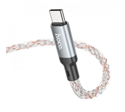 Кабель HOCO U112 Shine charging data cable for Type-C Gray (6931474788818)