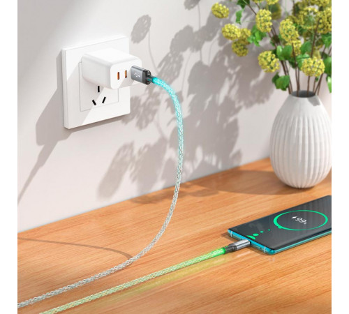 Кабель HOCO U112 Shine charging data cable for Type-C Gray (6931474788818)