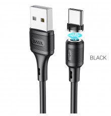 Кабель HOCO X52 USB to Type-C 3A, 1m, PVC, PVC connectors, magnetic, Black (6931474735546)