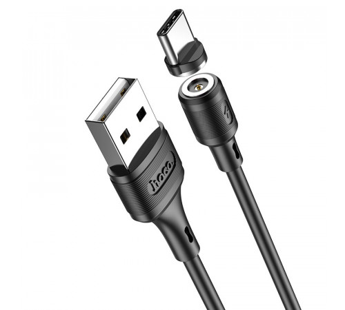 Кабель HOCO X52 USB to Type-C 3A, 1m, PVC, PVC connectors, magnetic, Black (6931474735546)