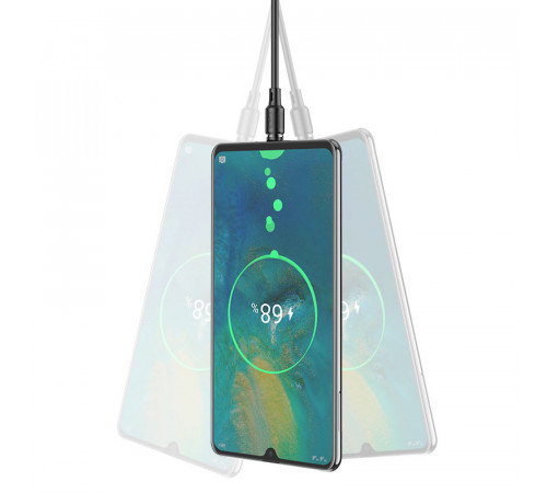 Кабель HOCO X52 USB to Type-C 3A, 1m, PVC, PVC connectors, magnetic, Black (6931474735546)