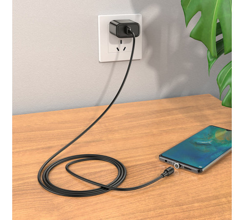 Кабель HOCO X52 USB to Type-C 3A, 1m, PVC, PVC connectors, magnetic, Black (6931474735546)