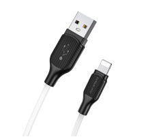Кабель BOROFONE BX42 USB to iP 2.4A, 1m, silicone, TPE connectors, White (6931474736734)