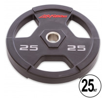Блины (диски) полиуретановые с хватом и металлической втулкой d-51мм LIFE FITNESS SC-80154-25 25кг (черный)