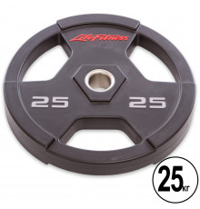Блины (диски) полиуретановые с хватом и металлической втулкой d-51мм LIFE FITNESS SC-80154-25 25кг (черный)