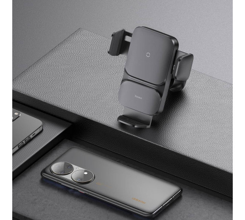 Автотримач для телефона з БЗП Baseus Wisdom Auto Alignment 15W Black (CGZX000001)