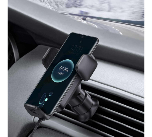 Автотримач для телефона з БЗП Baseus Wisdom Auto Alignment 15W Black (CGZX000001)