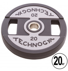 Блины (диски) полиуретановые с хватом и металлической втулкой d-51мм TECHNOGYM TG-1837-20 20кг (черный)