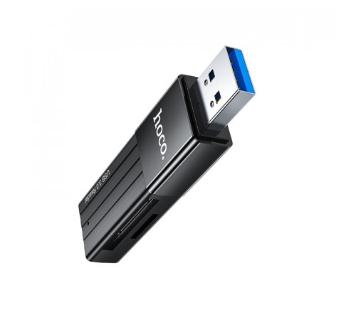 USB-хаб HOCO HB20 Mindful 2-in-1card reader(USB3.0) Black (6931474735218)