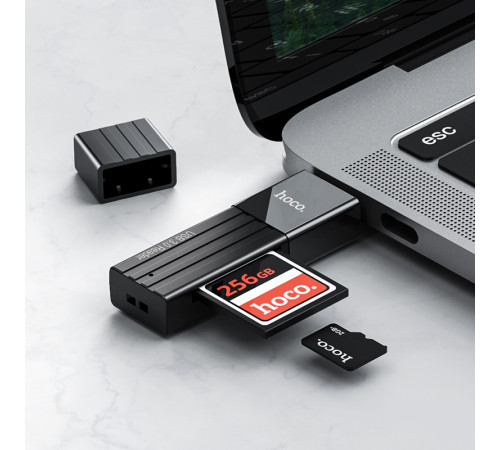 USB-хаб HOCO HB20 Mindful 2-in-1card reader(USB3.0) Black (6931474735218)