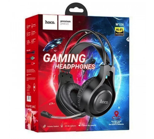 Навушники ігрові HOCO W106 Tiger gaming headset Black (6931474789297)